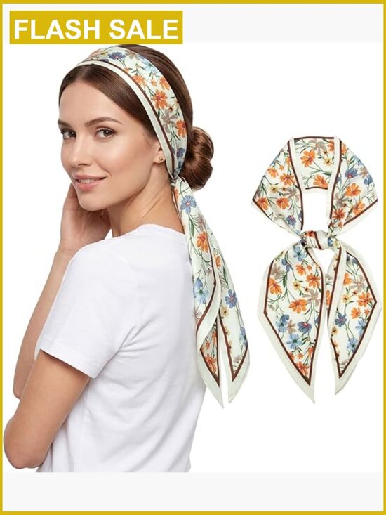 Accessories - Silky Soft Hair Scarf, 58.2x5.1in, Multipurpose Head Wrap Twilly